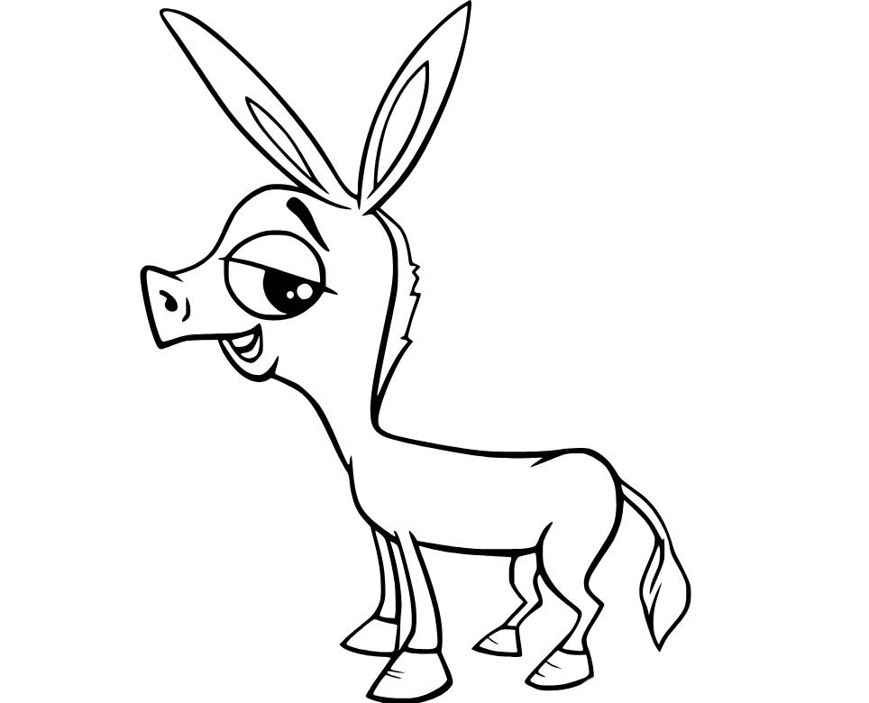 Osel základní u dětí omalovánka