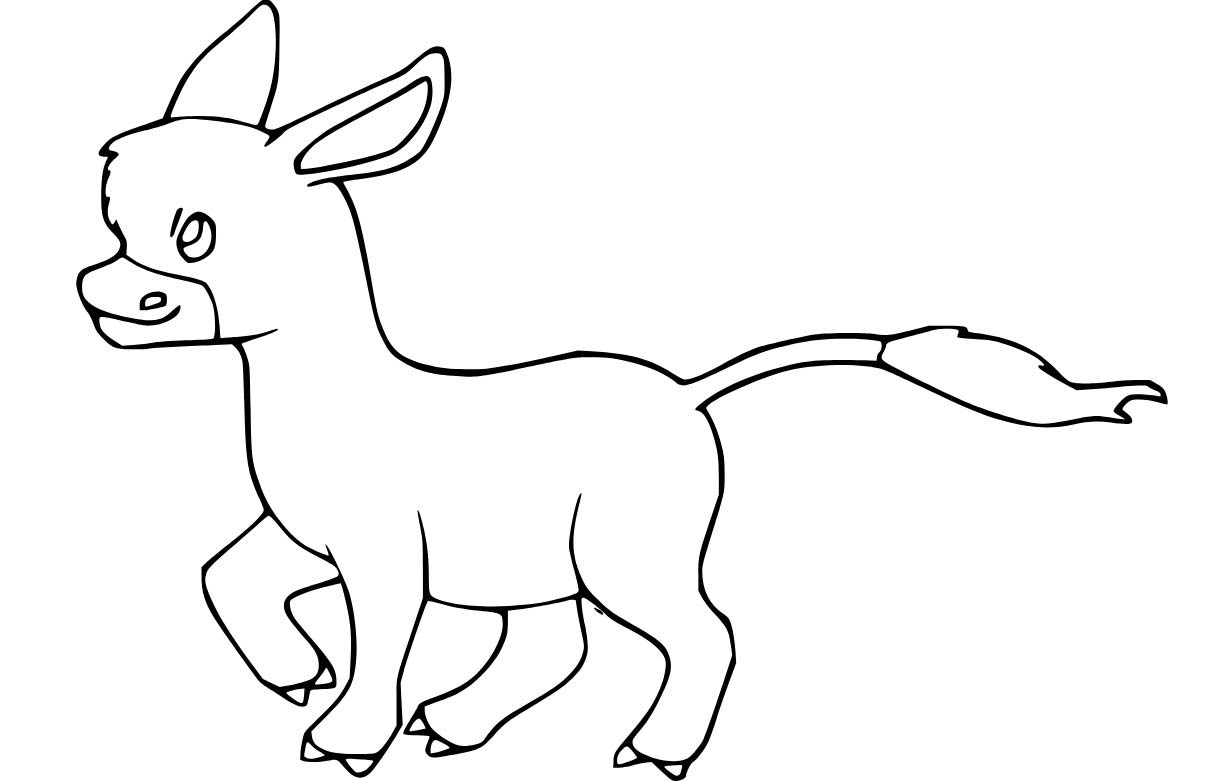 Osel zdarma prostý omalovánka