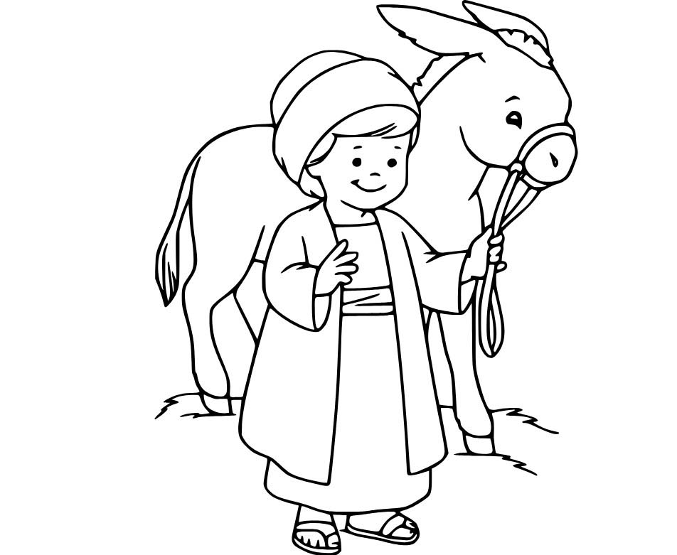 Osel zdarma snadný omalovánka