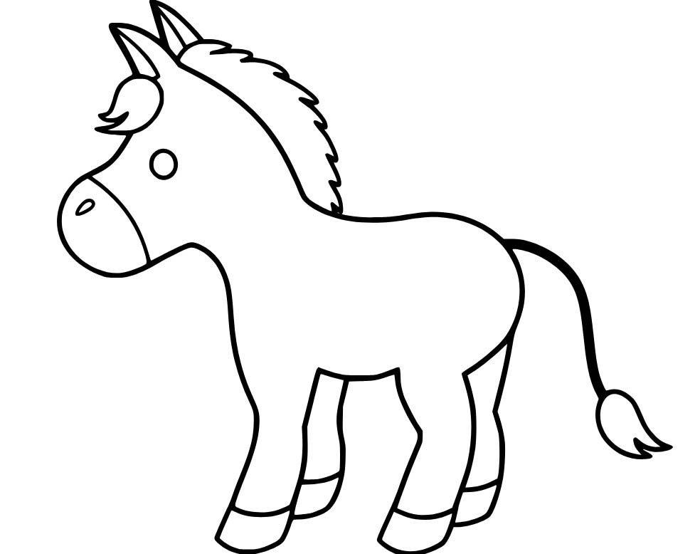 Osel zdarma omalovánka