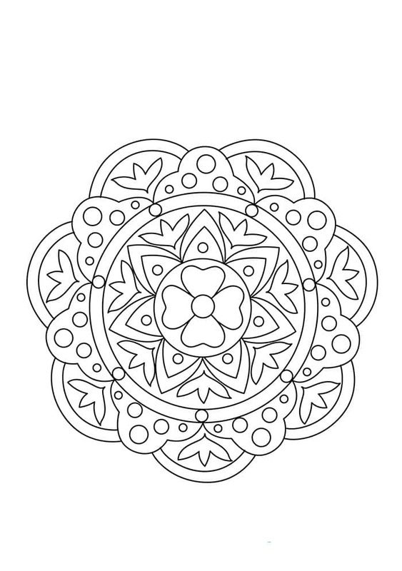Rangoli k vytisknutí zdarma omalovánka