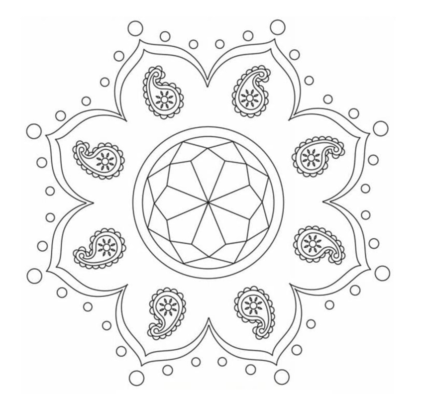 Rangoli pro děti omalovánka
