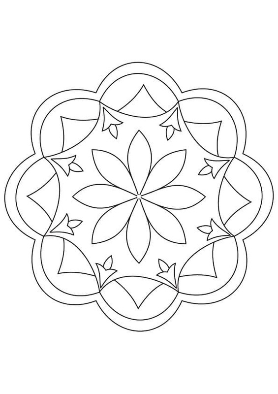 Rangoli snadný u dětí omalovánka