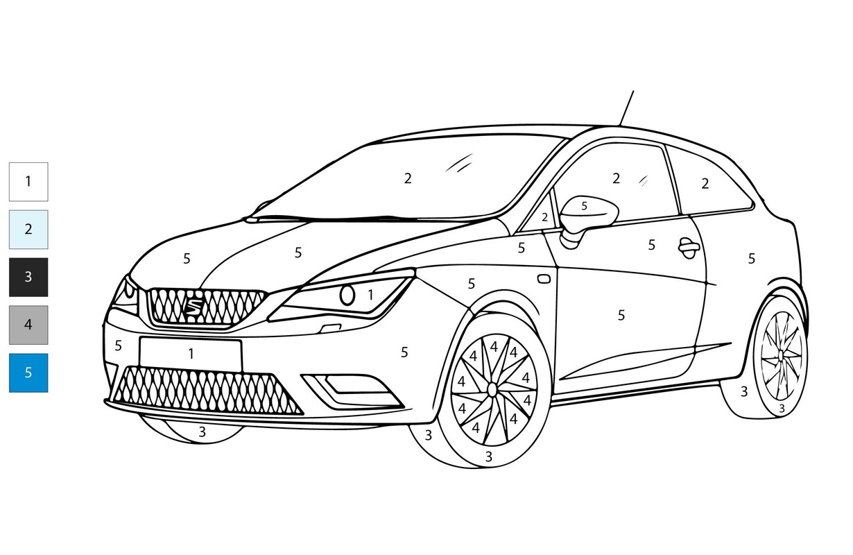 Auta Malování podle čísel pro děti omalovánka