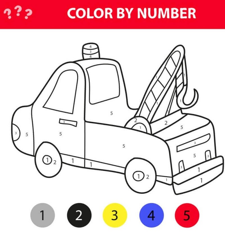 Auta Malování podle čísel základní u dětí omalovánka