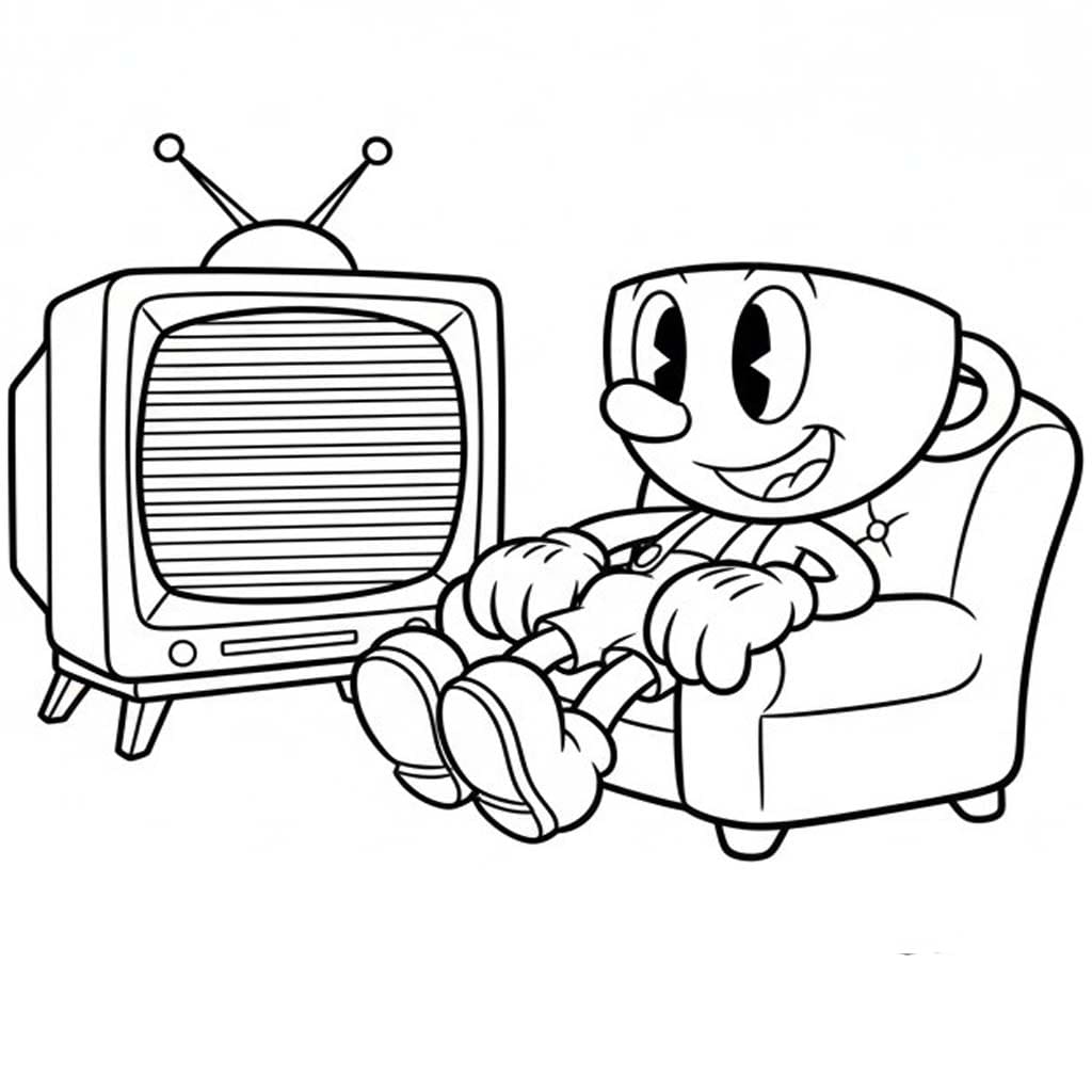 Cuphead snadný tisknutelné omalovánka