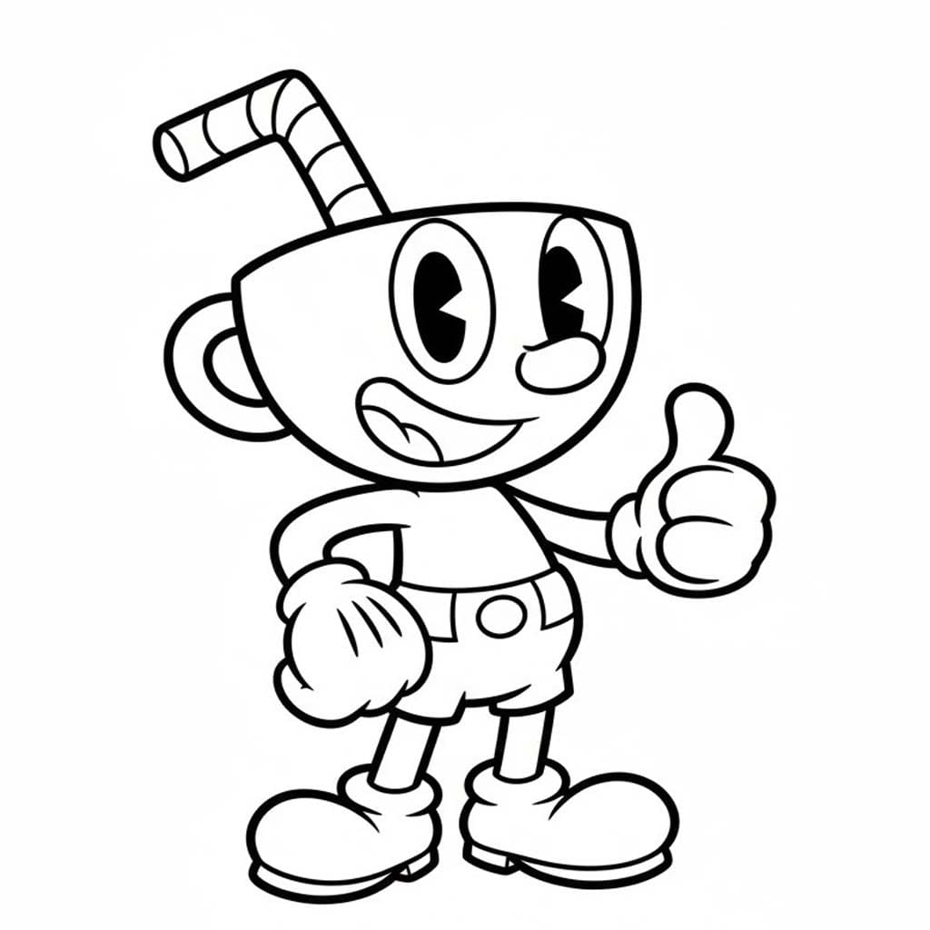 Cuphead tisknutelné pro děti omalovánka
