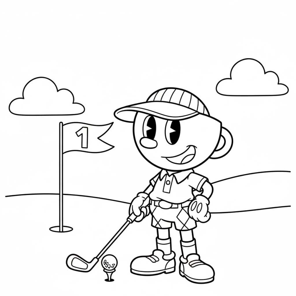 Cuphead tisknutelné omalovánka