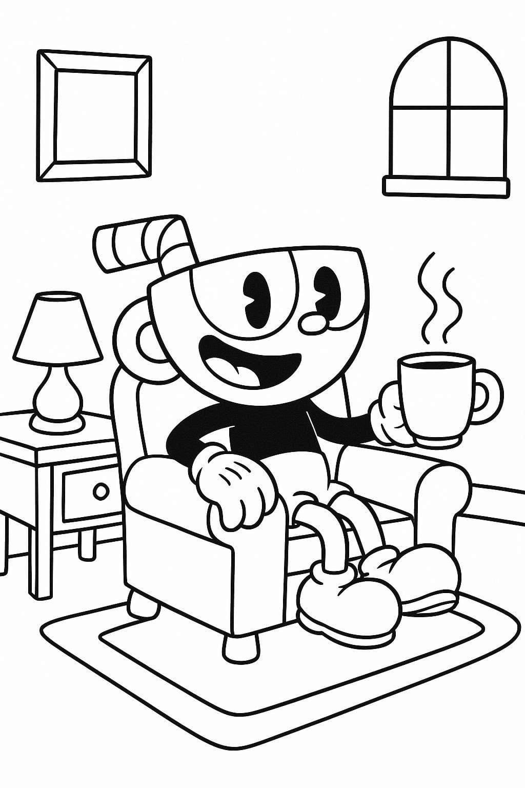 Cuphead zdarma pro děti omalovánka