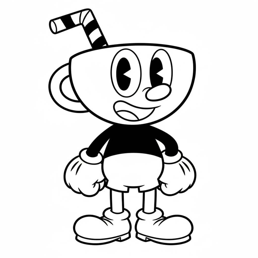 Cuphead zdarma prostý omalovánka