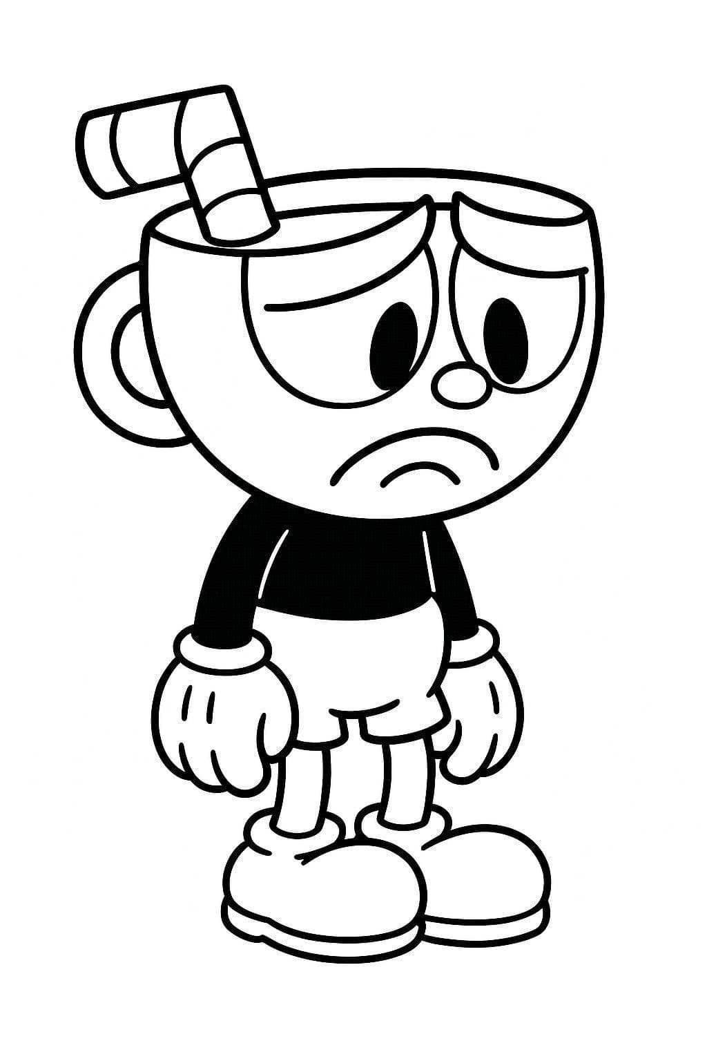 Cuphead zdarma tisknutelné pro děti omalovánka