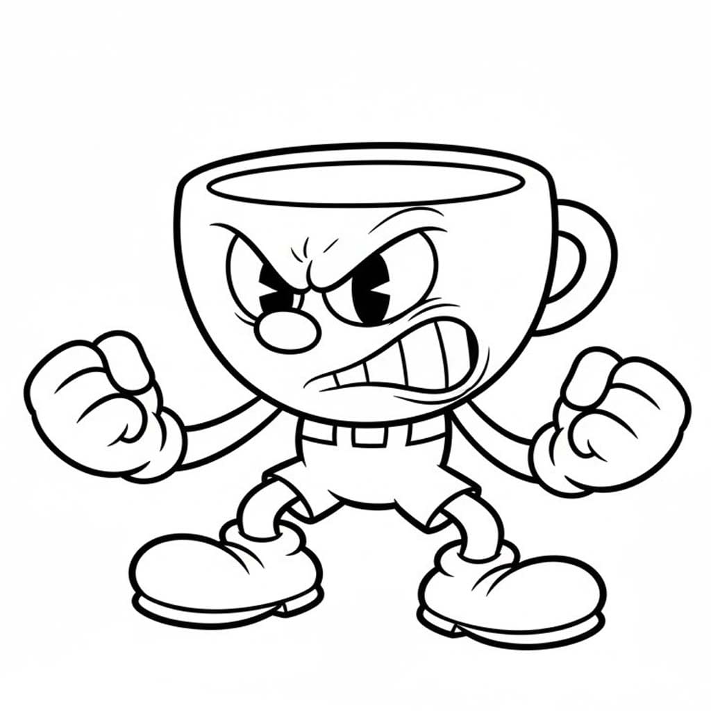 Cuphead zdarma základní omalovánka