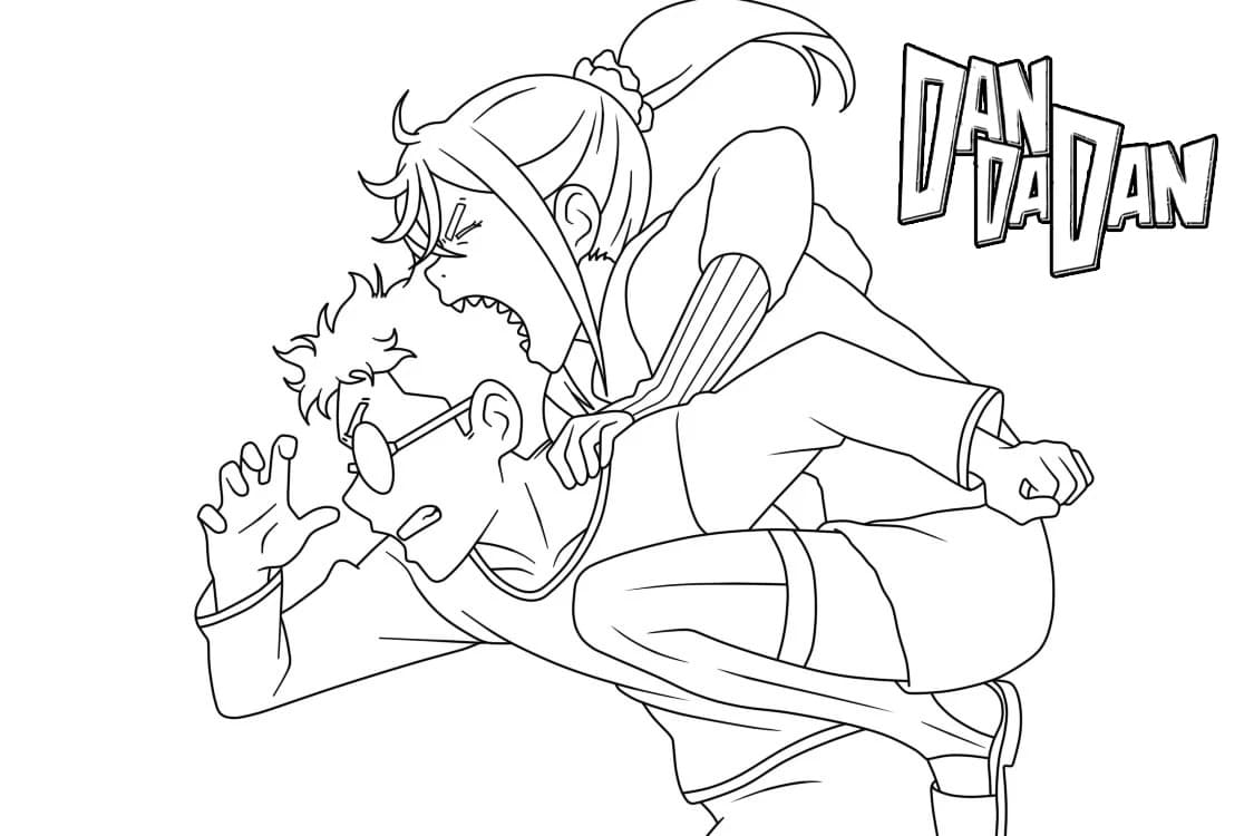 Dandadan k vytisknutí omalovánka