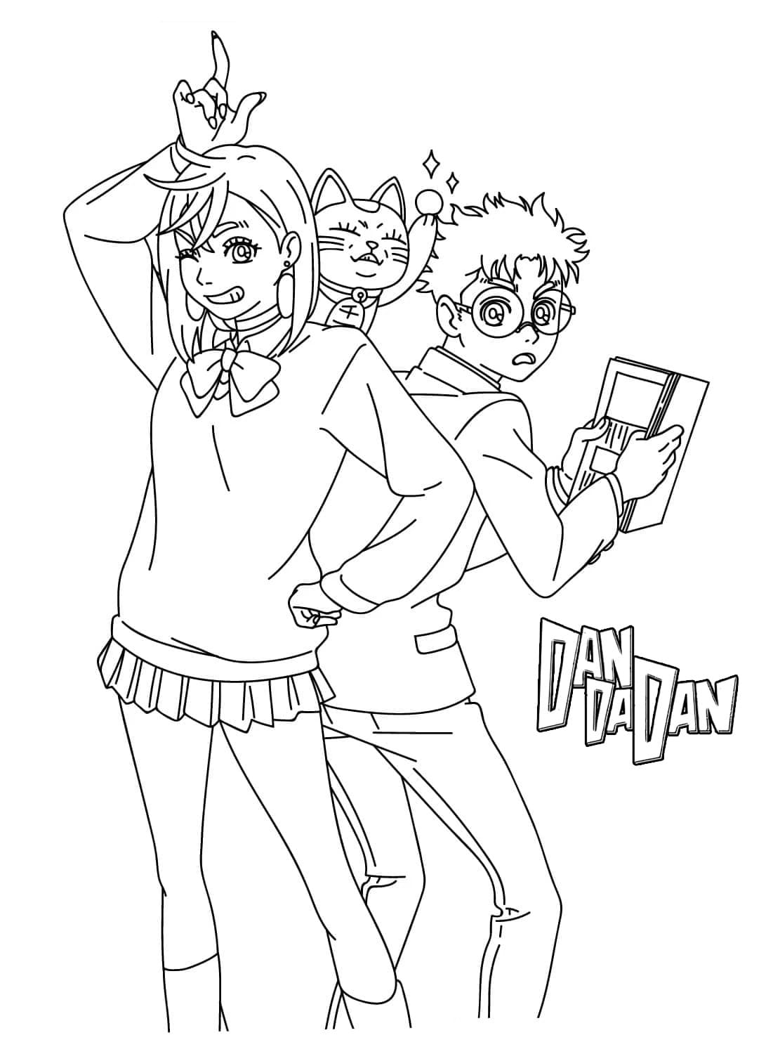 Dandadan pro děti omalovánka