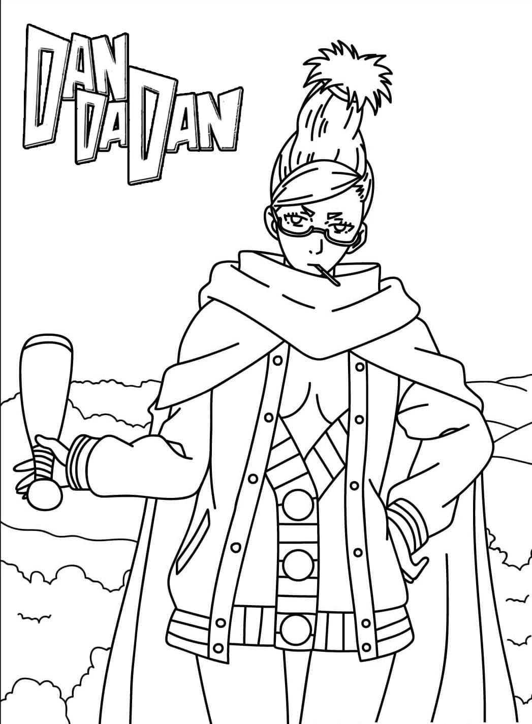 Dandadan snadný u dětí omalovánka