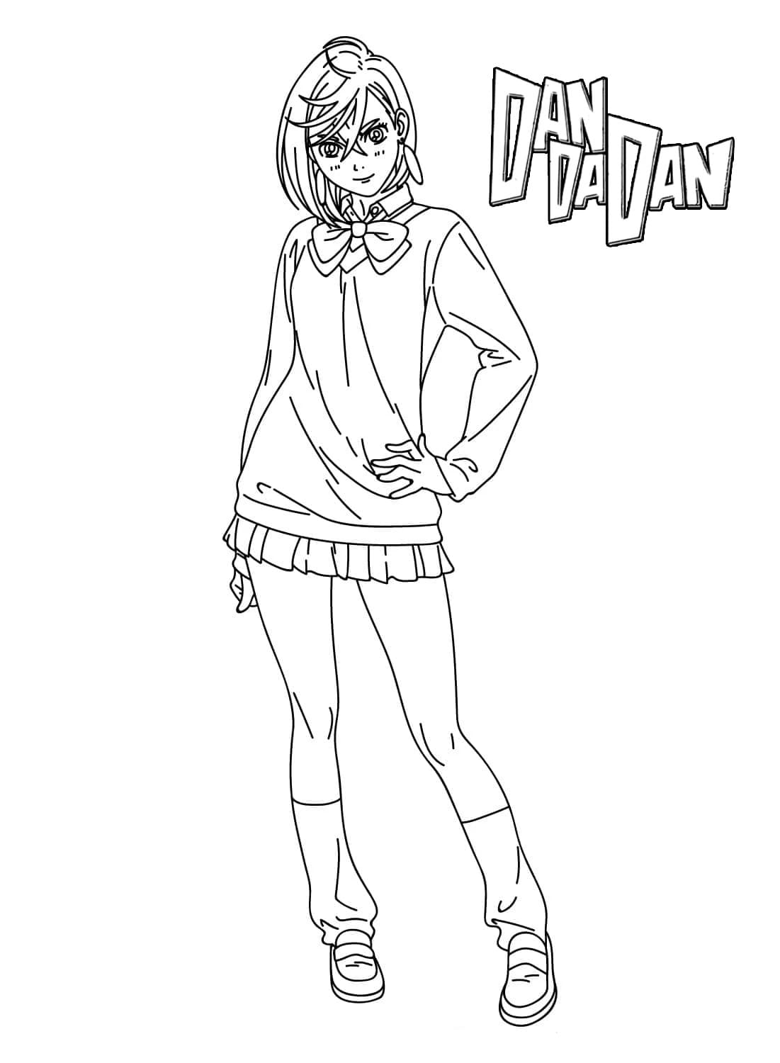 Dandadan tisknutelné pro děti omalovánka