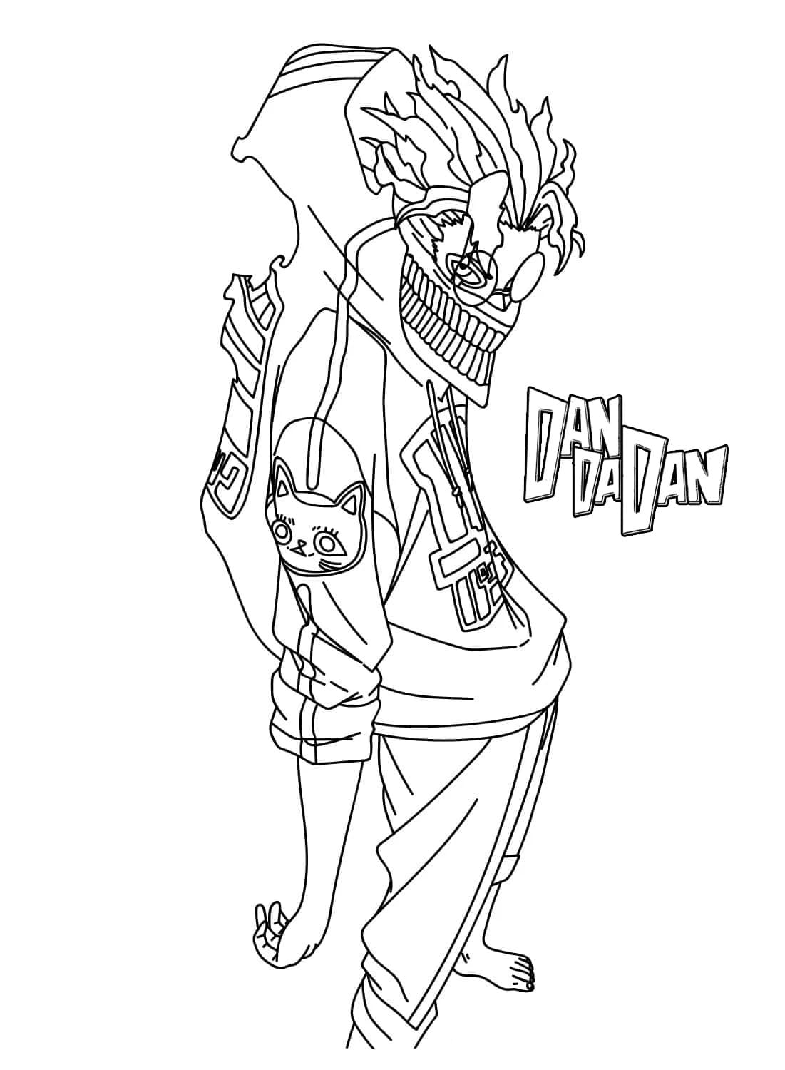 Dandadan zdarma pro děti omalovánka