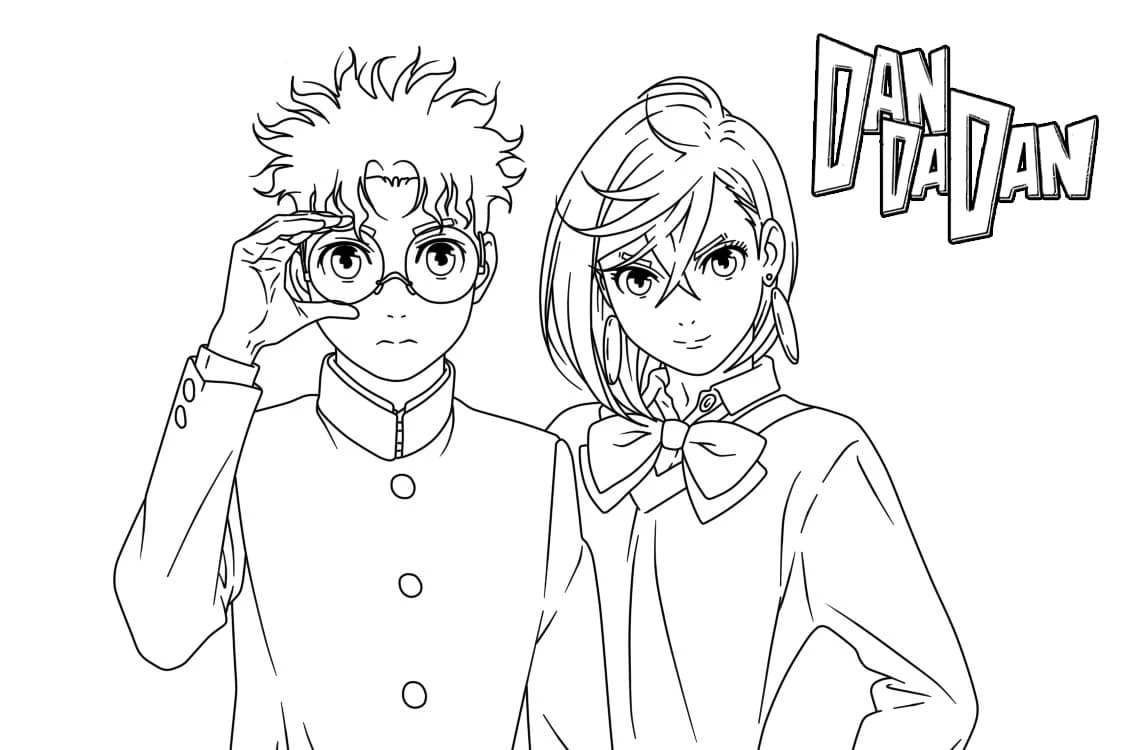 Dandadan zdarma omalovánka