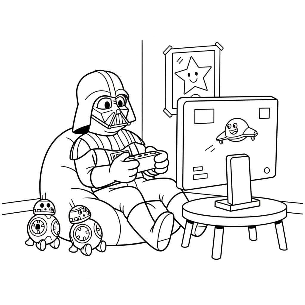 Darth Vader zdarma pro děti omalovánka