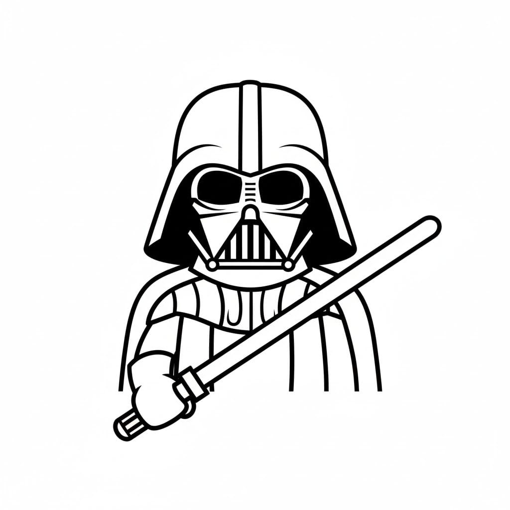 Darth Vader zdarma tisknutelné pro děti omalovánka