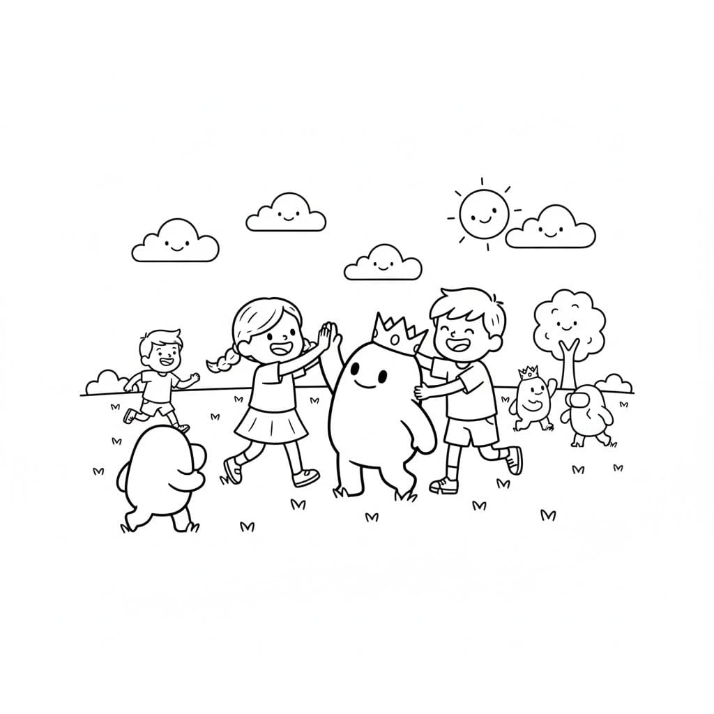 Fall Guys prostý u dětí omalovánka