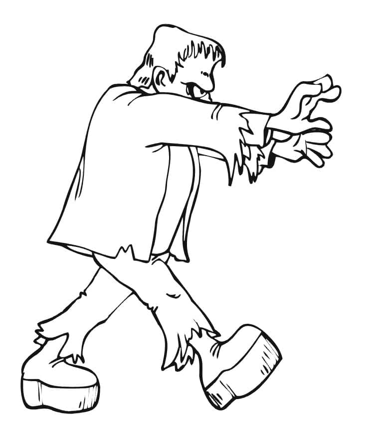 Frankenstein snadný tisknutelné omalovánka