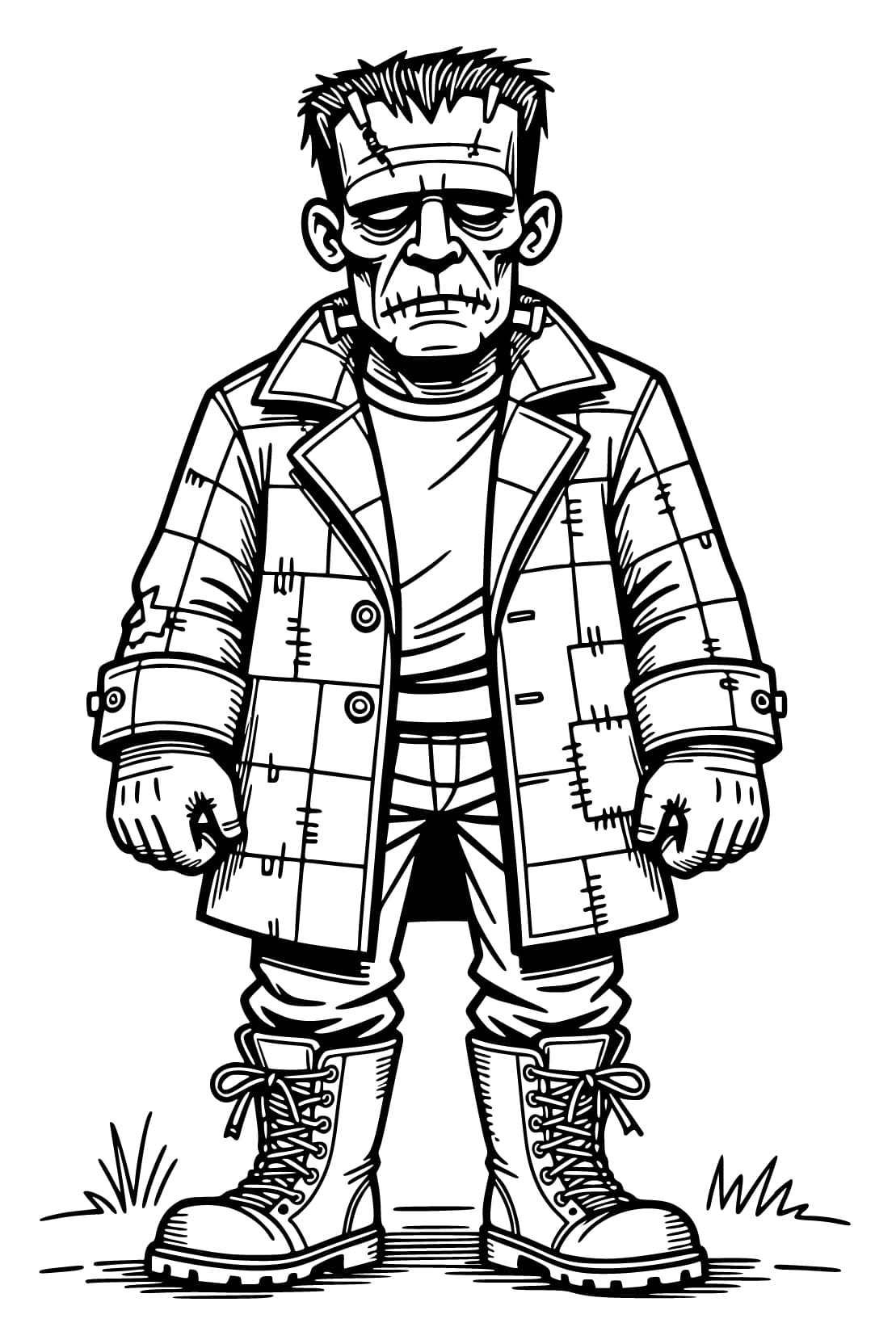 Frankenstein tisknutelné pro děti omalovánka