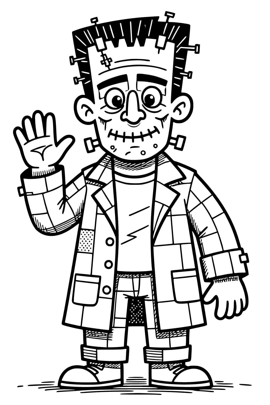 Frankenstein zdarma tisknutelné pro děti omalovánka