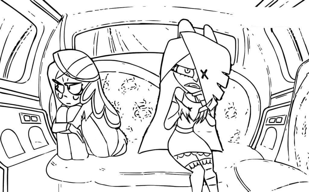 Hazbin Hotel karikatura omalovánka