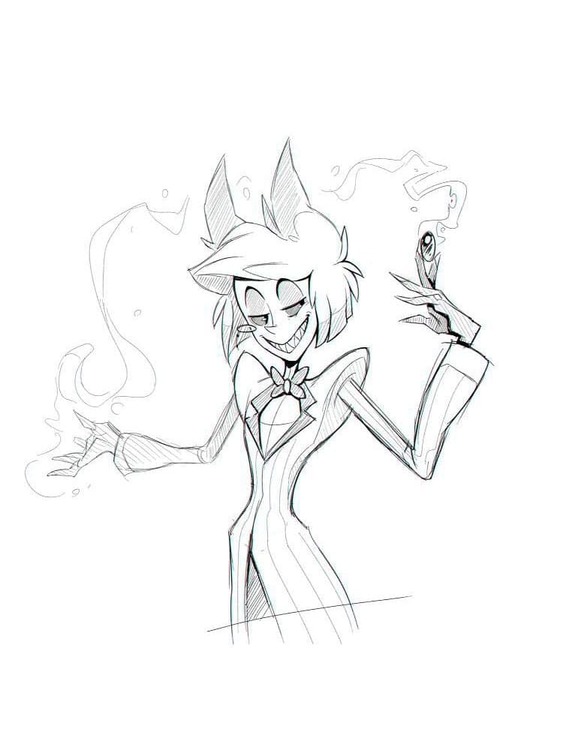 Hazbin Hotel prostý tisknutelné omalovánka