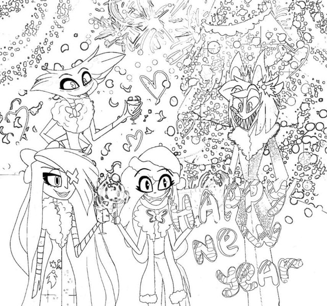 Hazbin Hotel zdarma prostý tisknutelné omalovánka