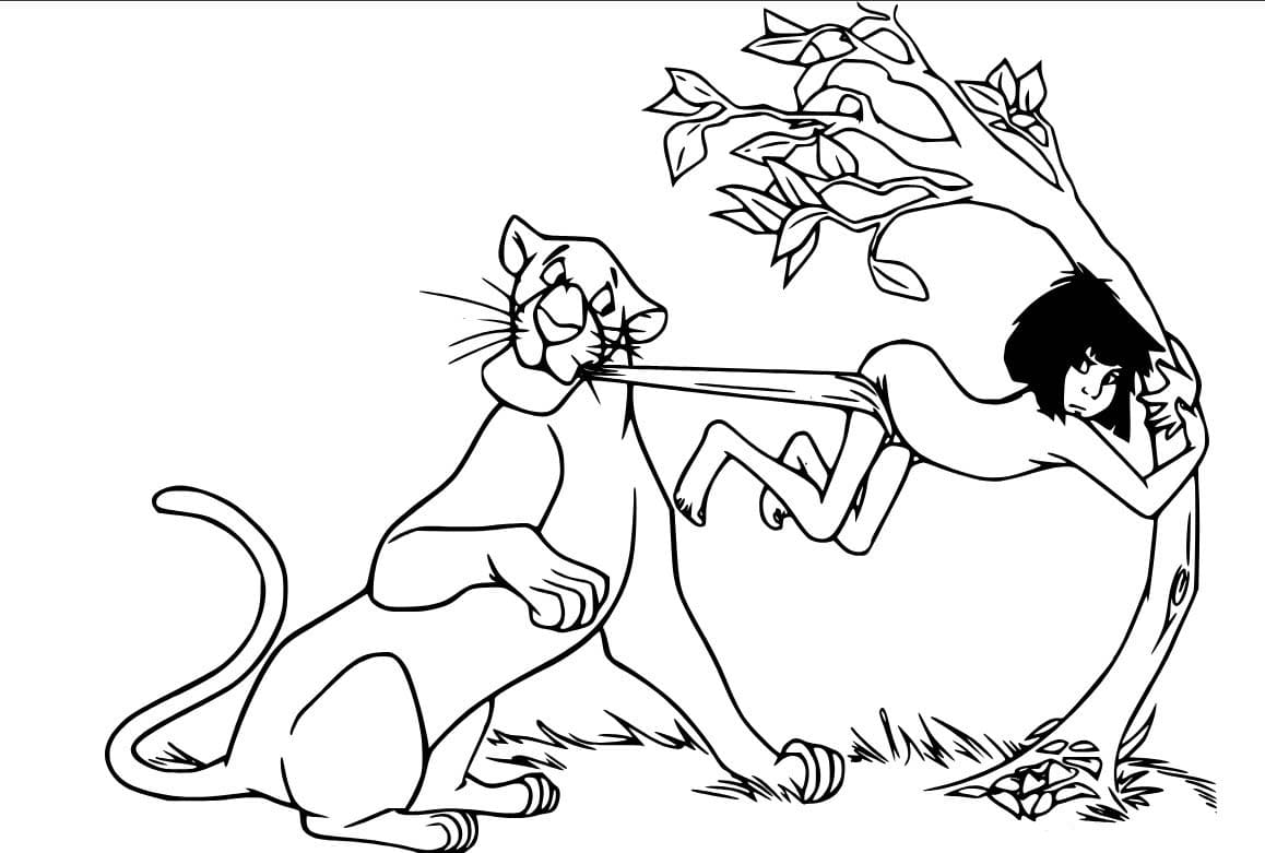 Kniha Džunglí tisknutelné omalovánka