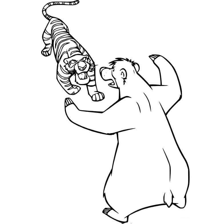 Kniha Džunglí zdarma tisknutelné pro děti omalovánka