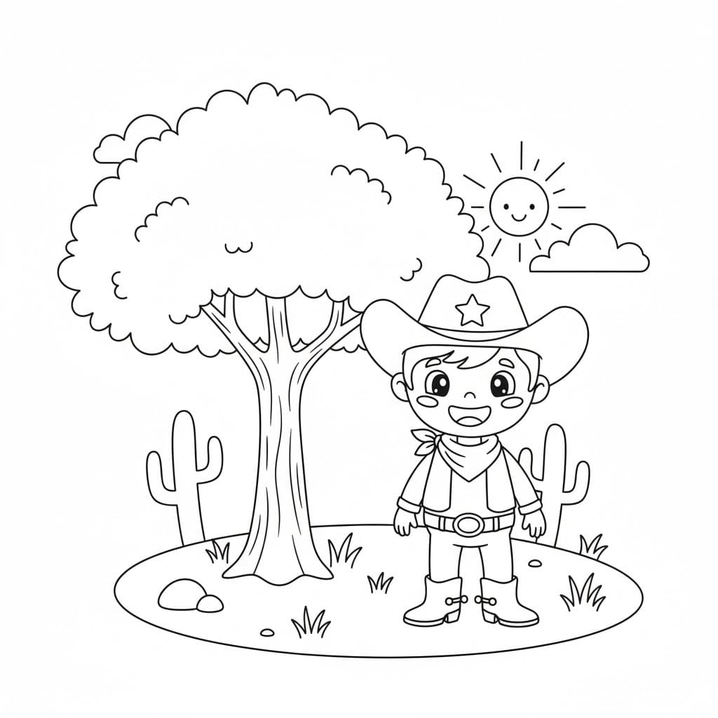 Kovboj 2 omalovánka