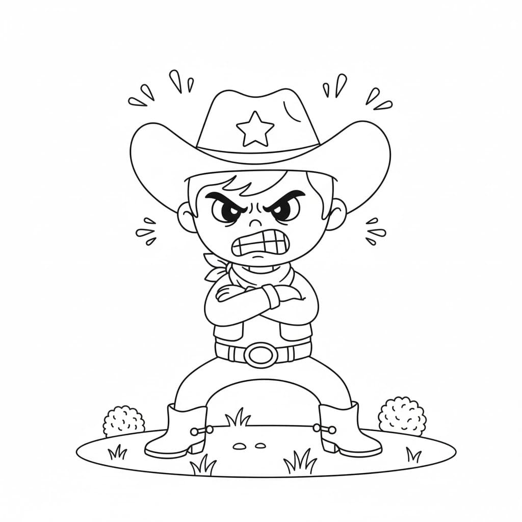 Kovboj 3 omalovánka