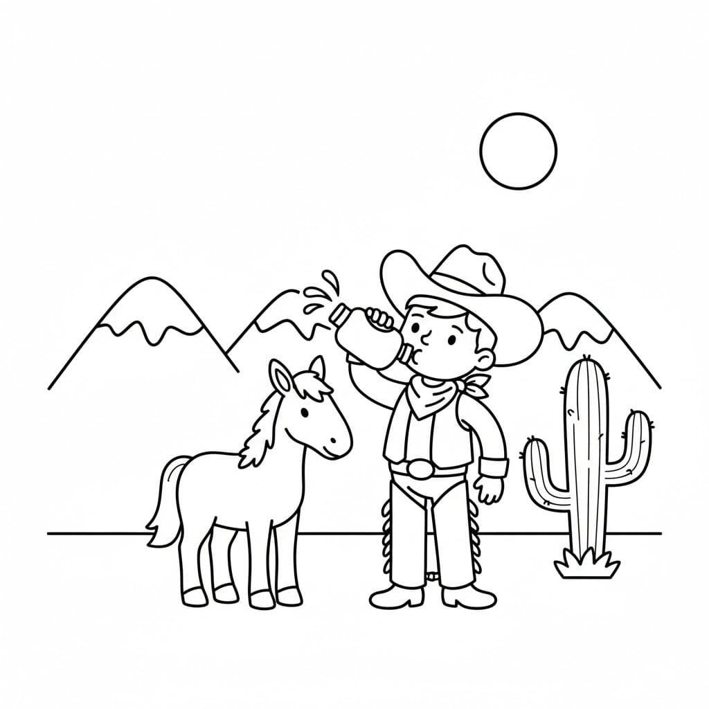 Kovboj 4 omalovánka