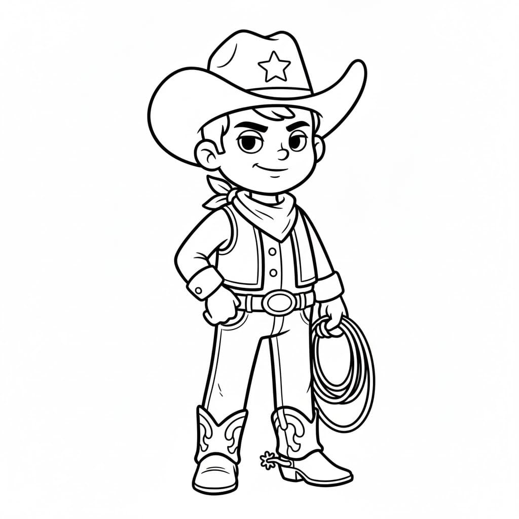 Kovboj zdarma základní omalovánka