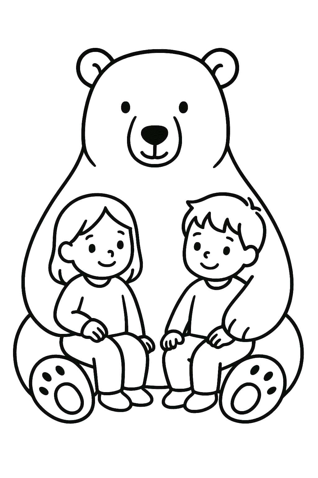 Lední Medvěd snadný u dětí omalovánka