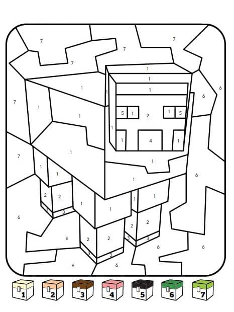 Minecraft Malování podle čísel pro děti omalovánka