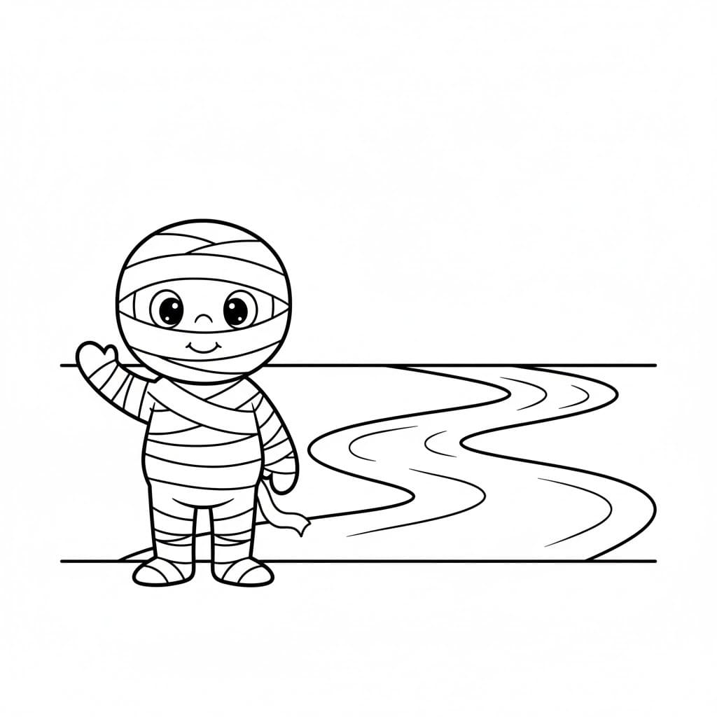 Mumie k vytisknutí pro děti omalovánka