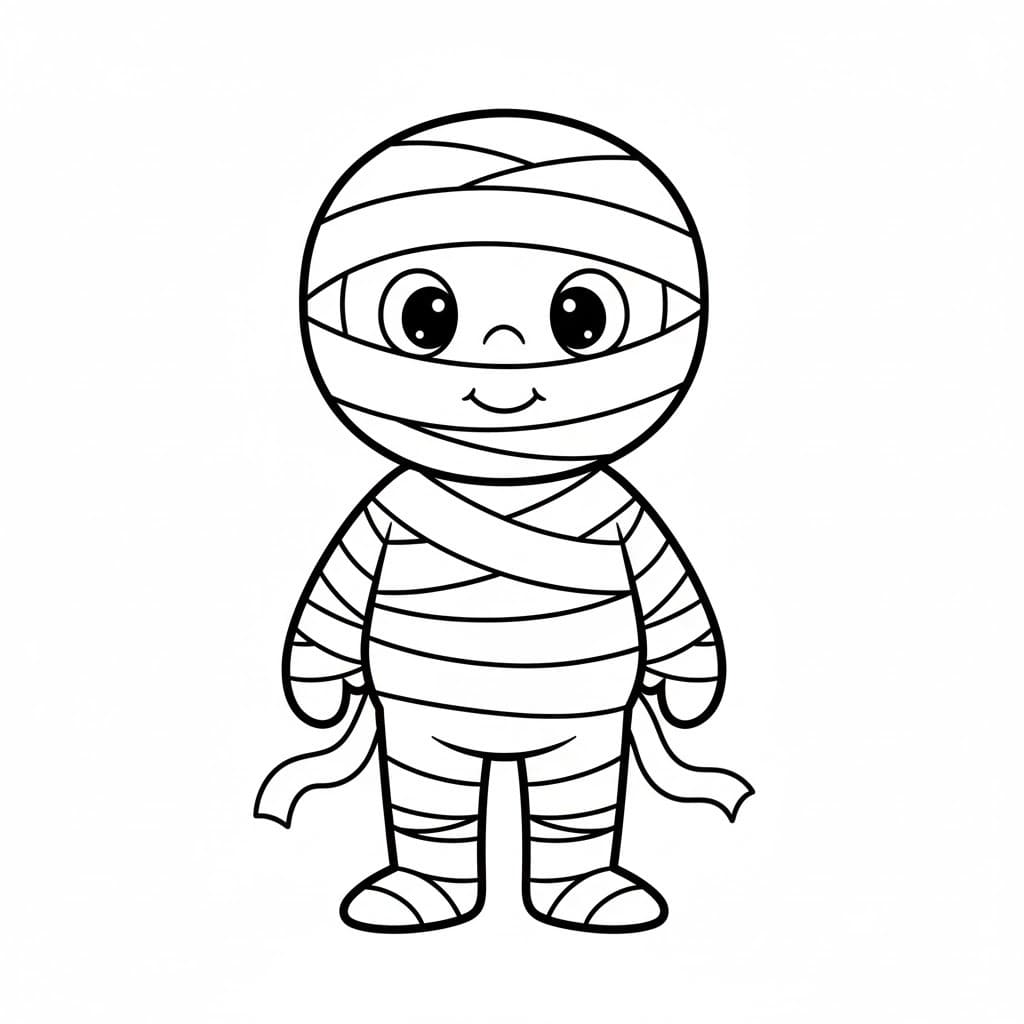 Mumie k vytisknutí zdarma pro děti omalovánka