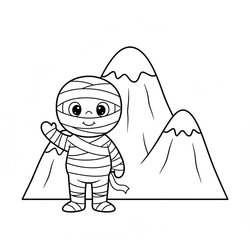 Mumie k vytisknutí omalovánka