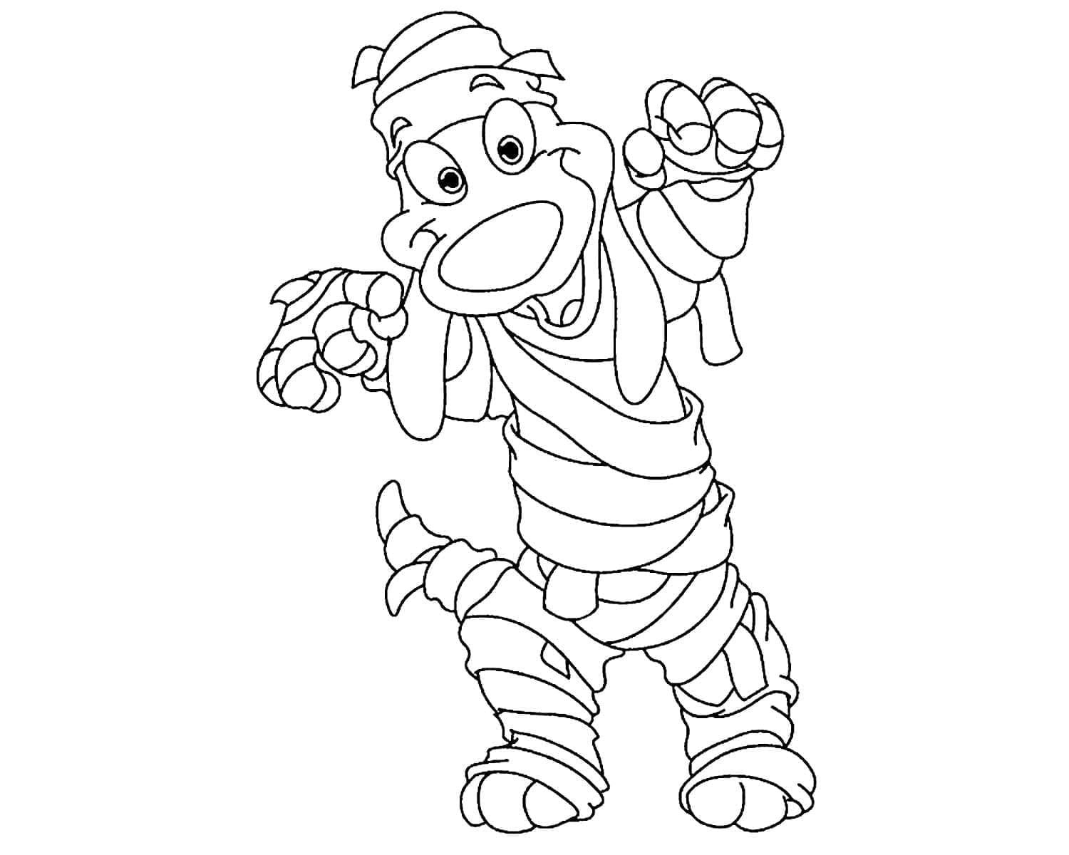 Mumie základní u dětí omalovánka