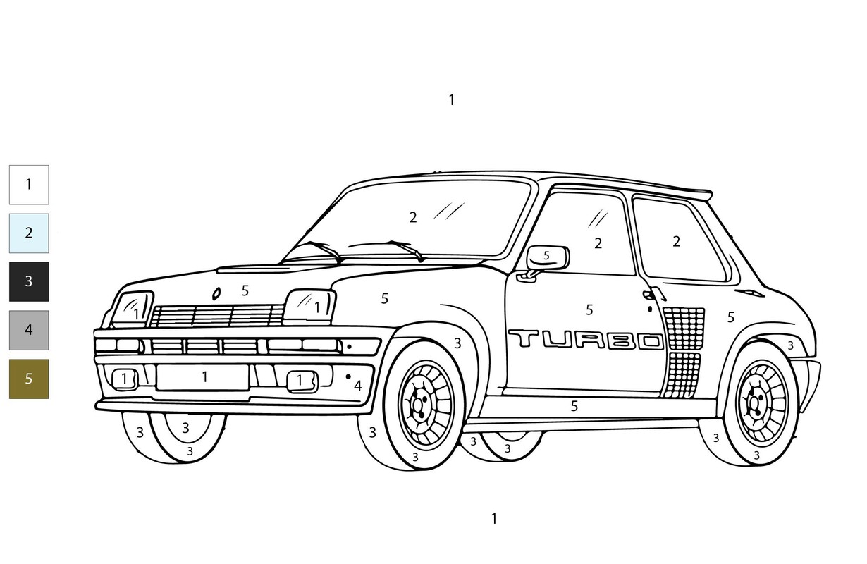 Nakreslete Auta Malování podle čísel prostý omalovánka