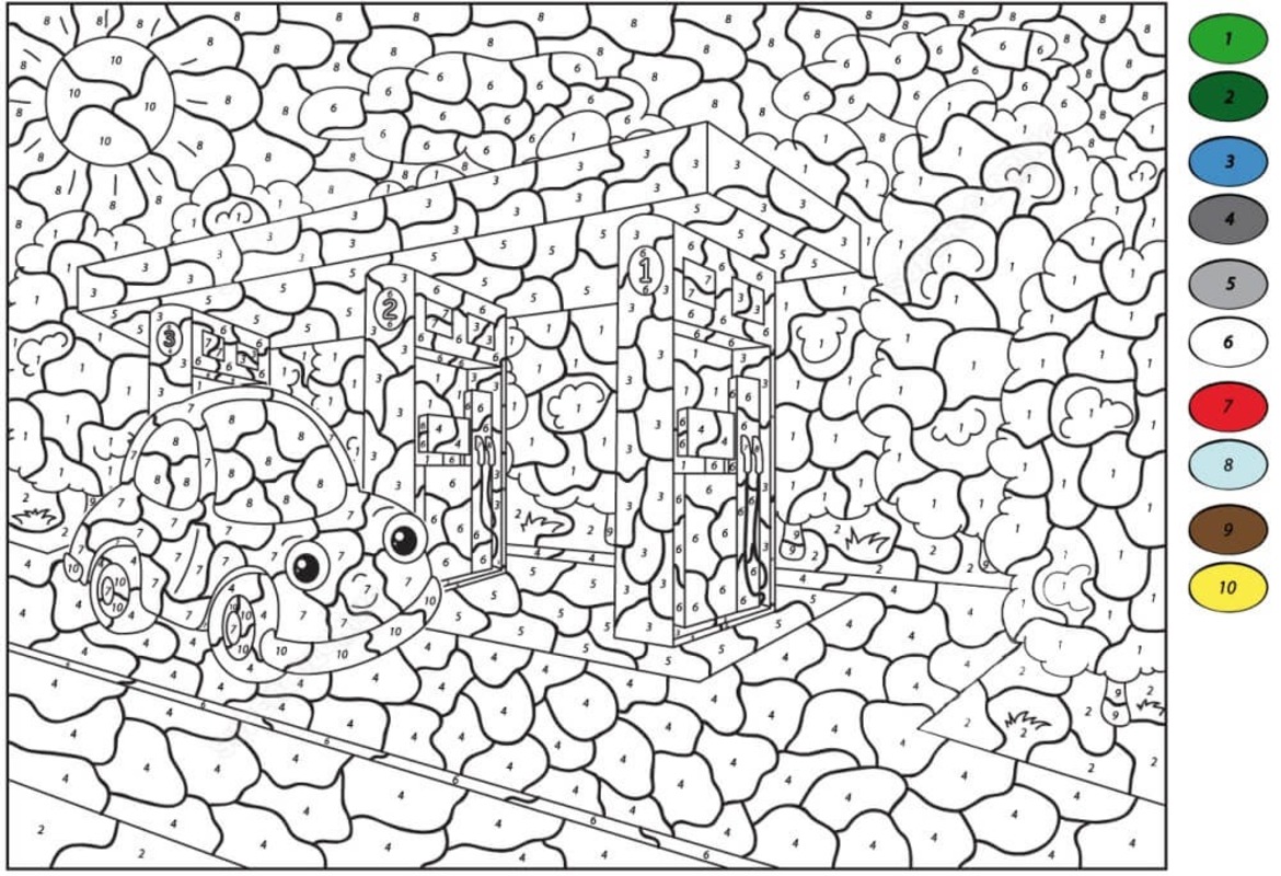 Nakreslete Auta Malování podle čísel snadný tisknutelné omalovánka
