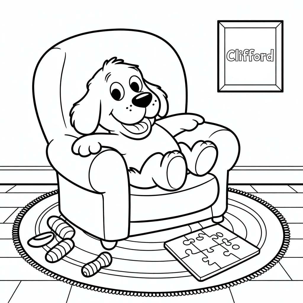 Nakreslete Clifford k vytisknutí omalovánka