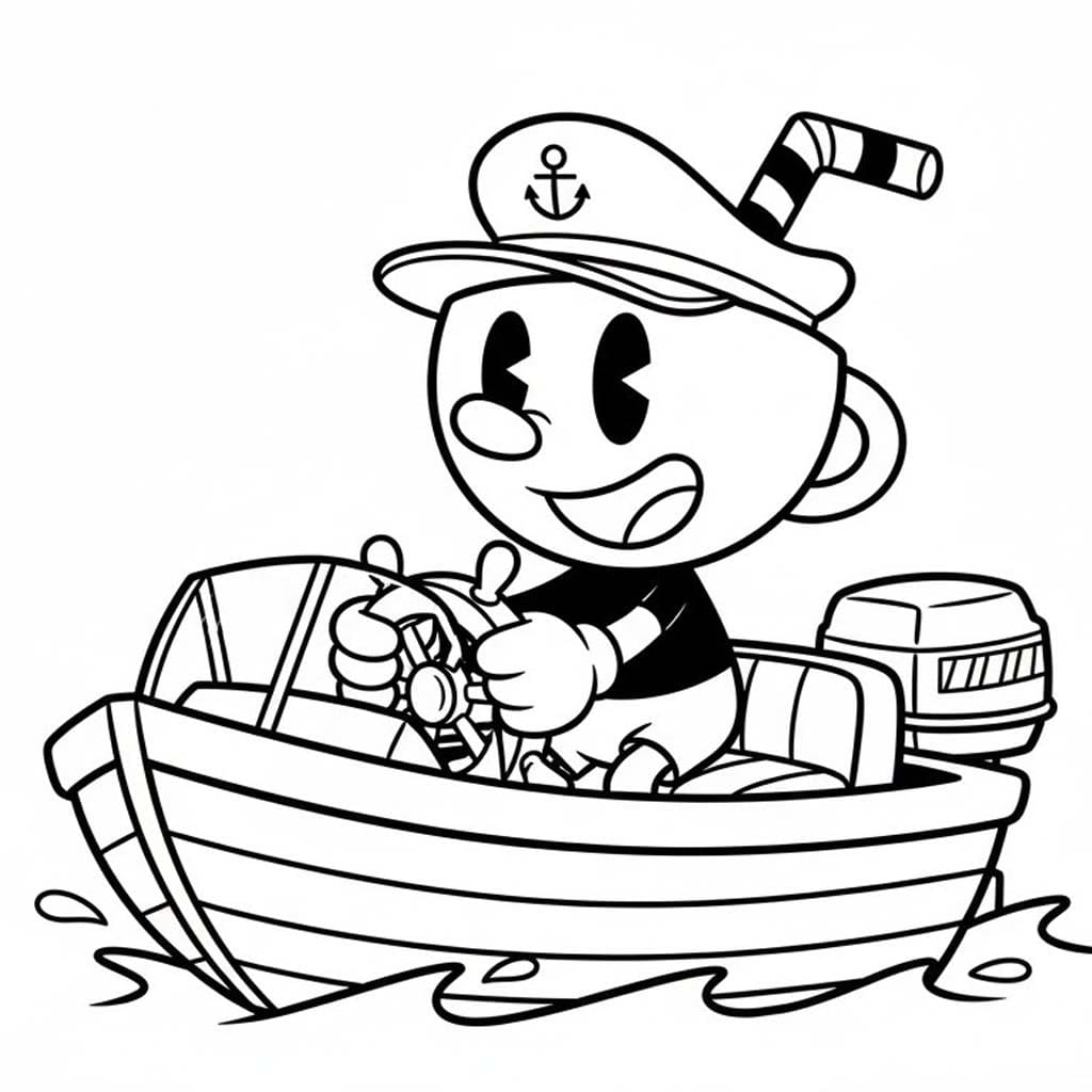 Nakreslete Cuphead prostý tisknutelné omalovánka