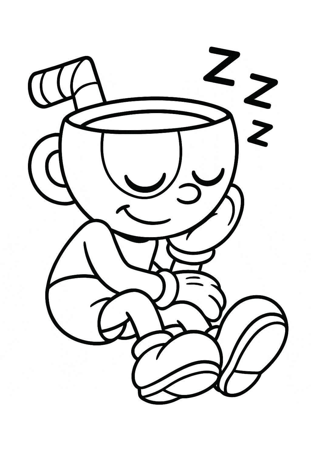Nakreslete Cuphead tisknutelné pro děti omalovánka