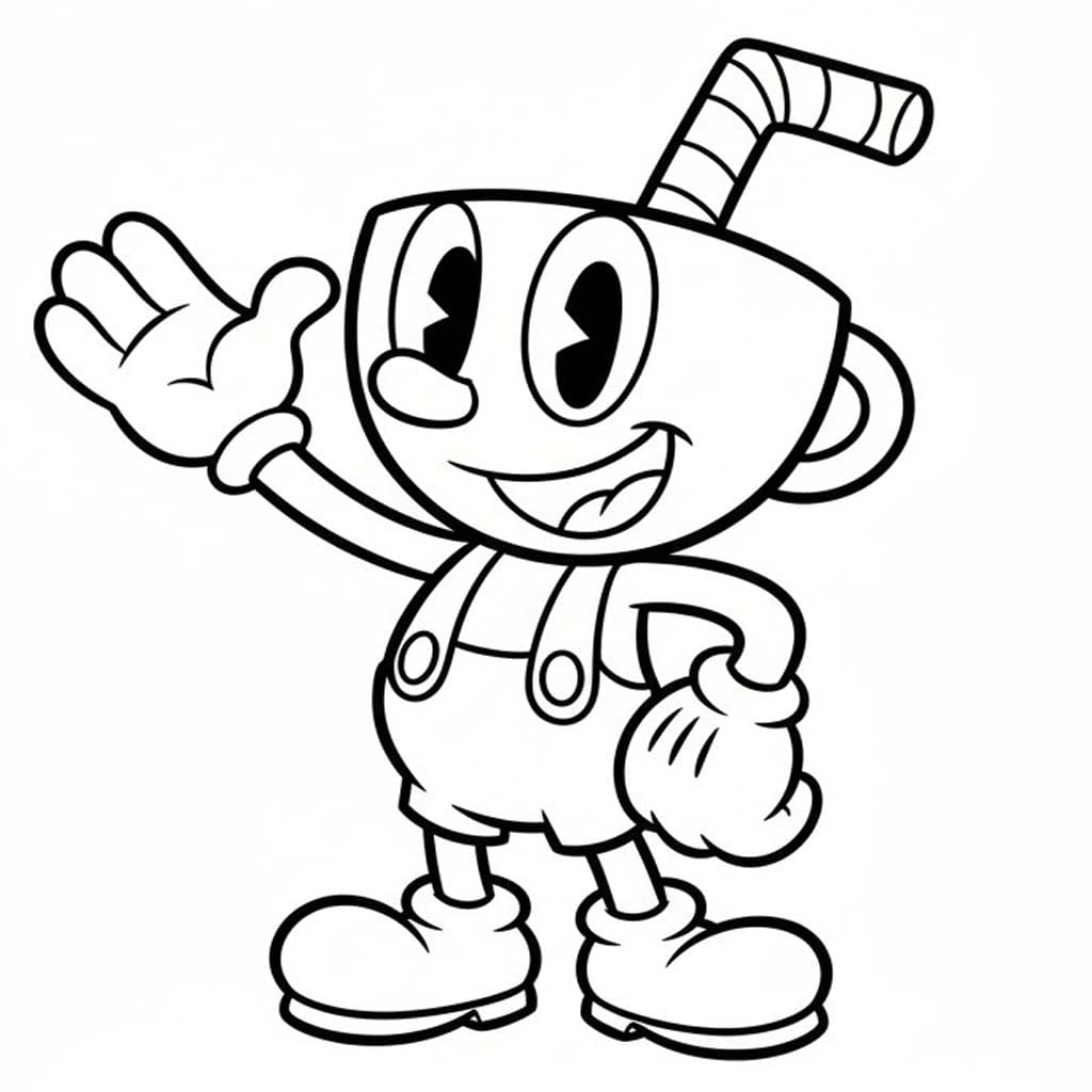 Nakreslete Cuphead tisknutelné omalovánka