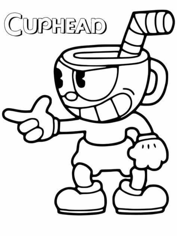 Nakreslete Cuphead zdarma pro děti omalovánka